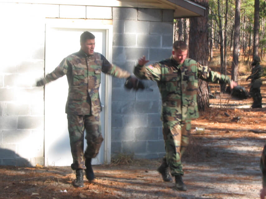 Chris exiting the gas chamber